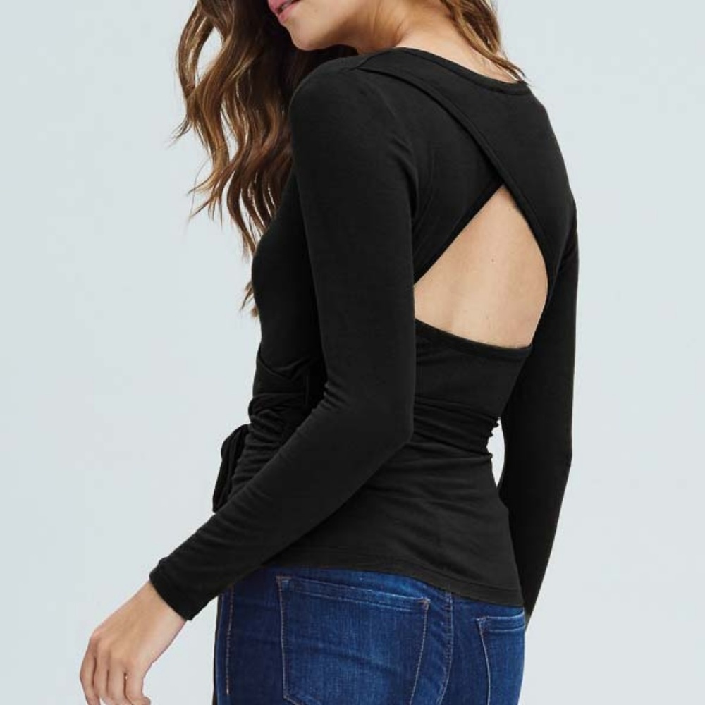 Black Open Back Top - Picture 3 of 5